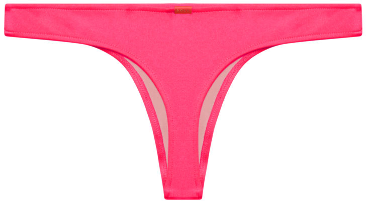 Neon Coral Banded Brazilian Thong Bottom image