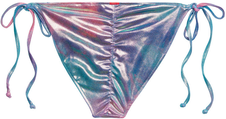 Blue Pink Tie Dye Shimmer Brazilian Thong Bottom - DOLL