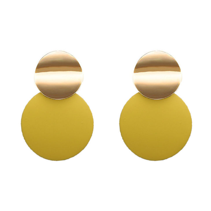 Yellow Dangle Drop Earrings image