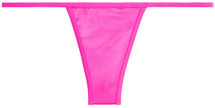 Solid Neon Pink Y-Back Thong image