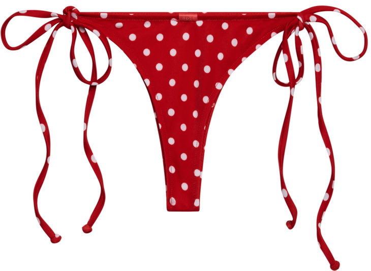 Red Polka Dot Brazilian Thong Bottom image