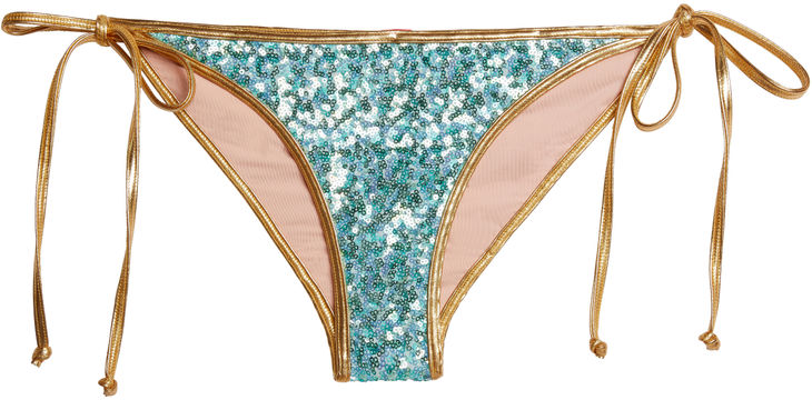 Gold & Aqua Sequin Classic Scrunch Bottom image