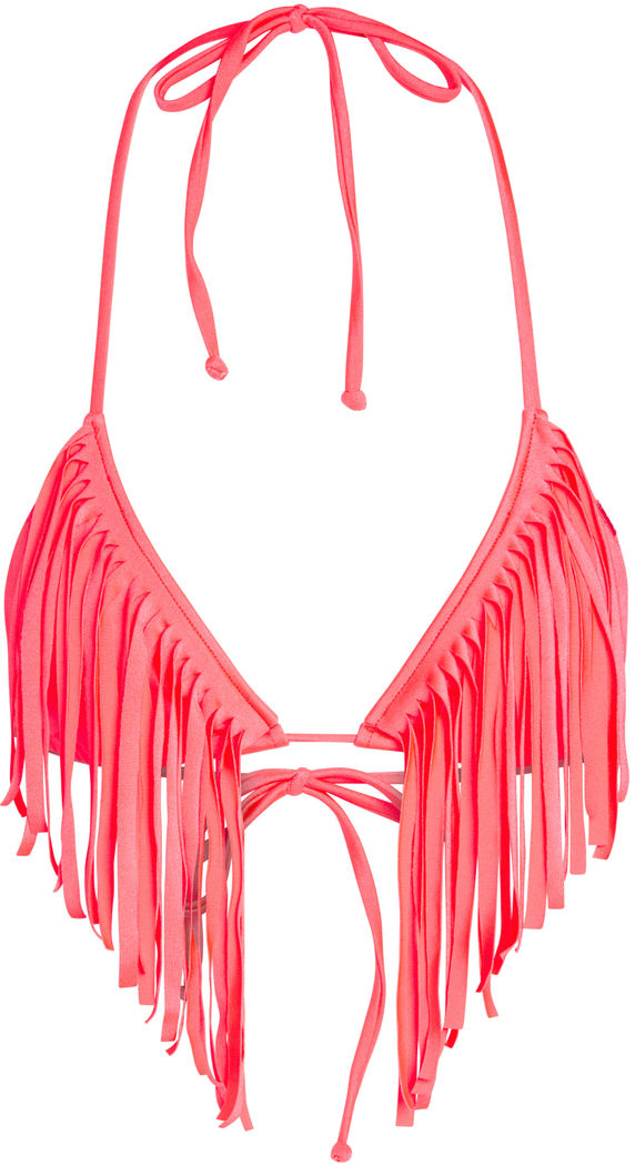 Solid Neon Coral Y-Back Thong Underwear