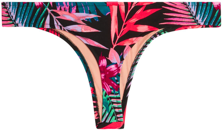 Black Tropical Banded Brazilian Thong Bottom image