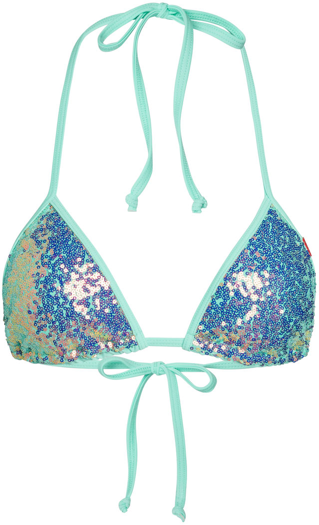 Mint Mermaid Sequin Triangle Top image
