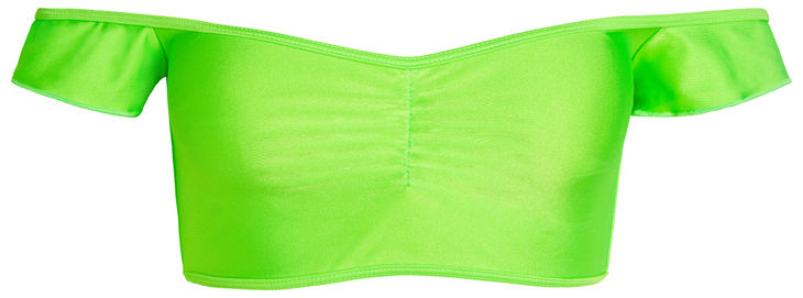 Neon Green Off Shoulder Bikini Top image