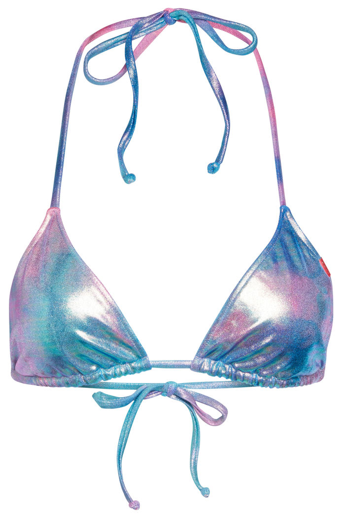 Blue Pink Tie Dye Shimmer Triangle Top image