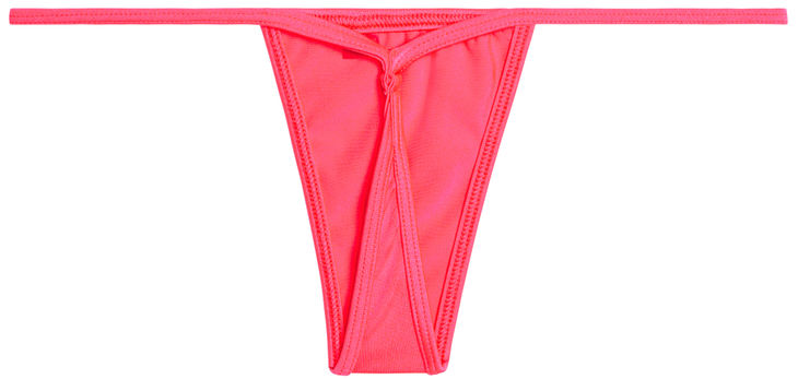 Solid Neon Coral Y-Back Thong Underwear image