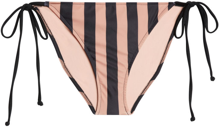 Black & Taupe Stripes Full Coverage Scrunch Bottom image
