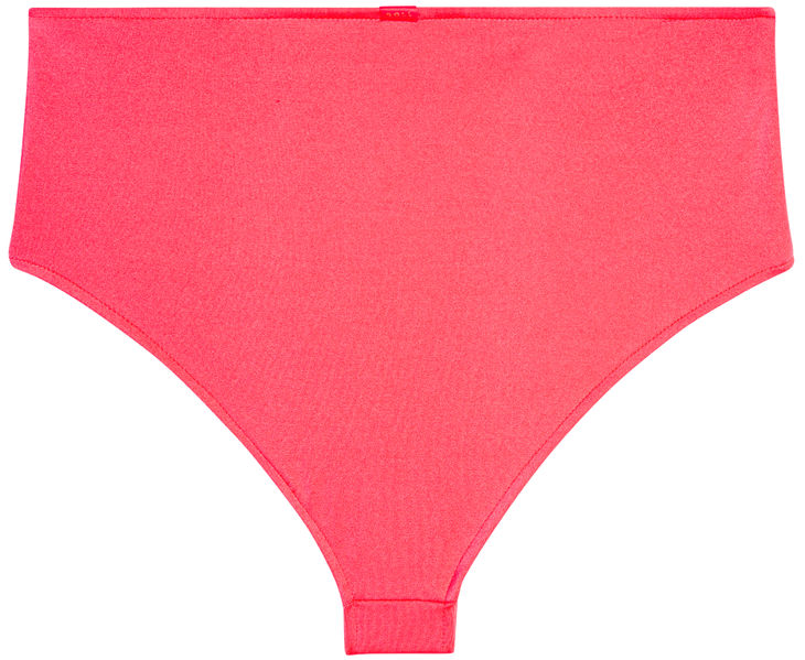 Neon Coral High Waist Bikini Bottom image