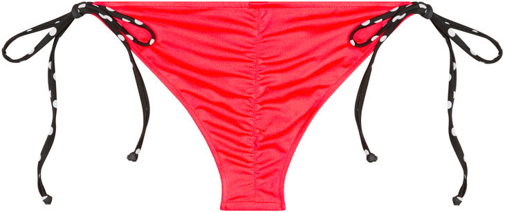 Neon Coral & Black Polka Dot Classic Scrunch Bottom image