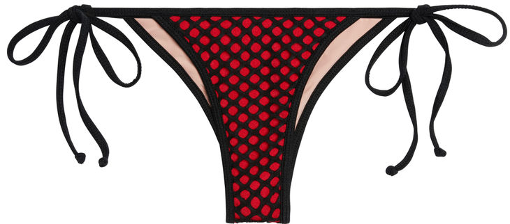 Red & Black Mesh Micro Scrunch Bottom image
