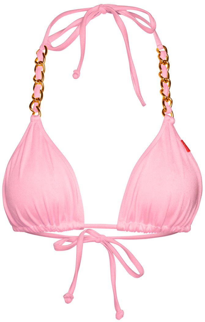 Baby Pink Triangle Bikini On a Chain Top image