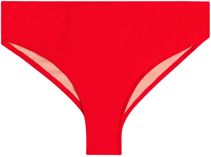 Red Full Coverage Mid-Rise Scrunch Banded Bottom image