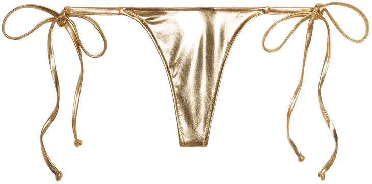 Gold G-String Thong Bottom image