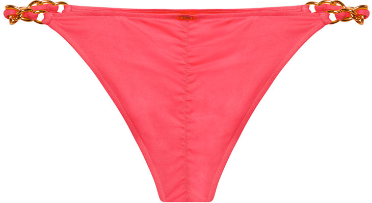 Neon Coral Classic Bikini On a Chain Bottom image