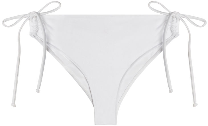 White Full Coverage Mid-Rise Scrunch Bottom image