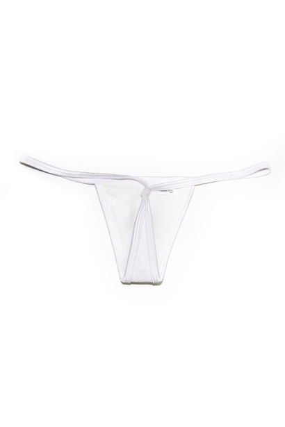 Solid White Y-Back Thong Underwear image