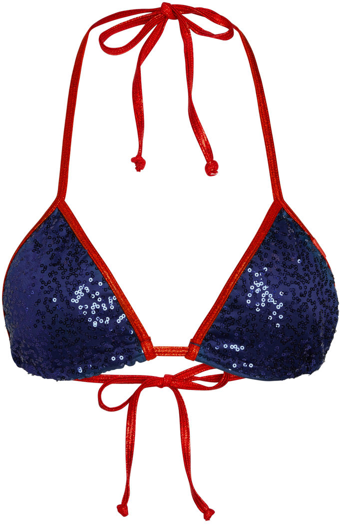 Red Shimmer & Navy Blue Sequin Triangle Top image