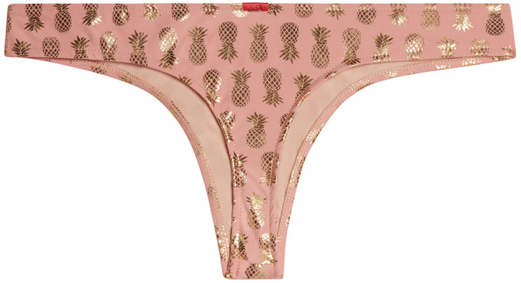 Blush & Gold Pineapple Banded Brazilian Thong Bottom image