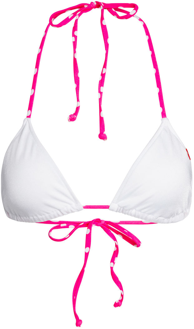 White & Pink Polka Dot Triangle Top image