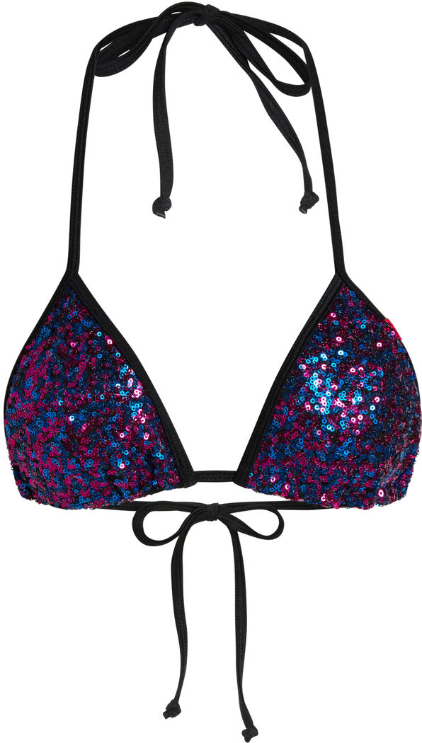 Black & Sapphire Sequins Triangle Top image