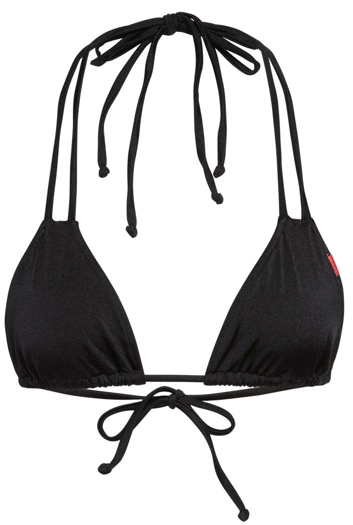 Black Double Strap Triangle Bikini Top image