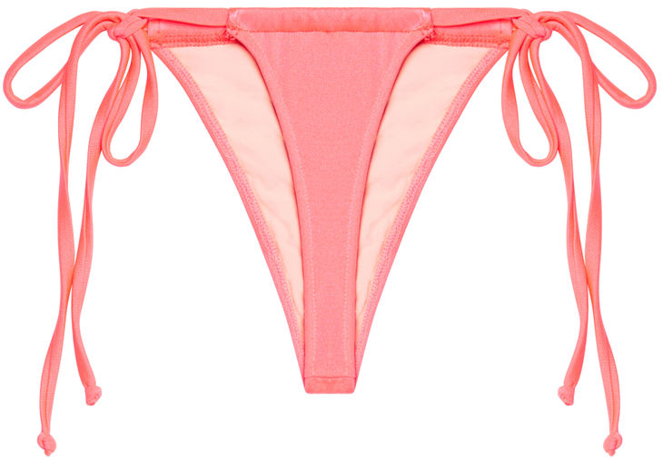 Neon Coral G-String Thong Ruched image
