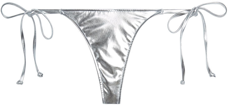 Silver Metallic Brazilian Thong Bottom image