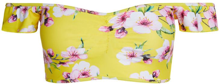 Yellow Cherry Blossom Off Shoulder Bikini Top image