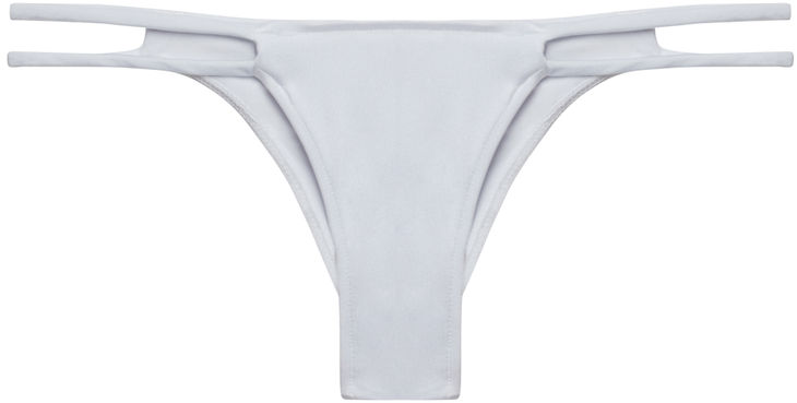 White Double Strap Micro Bikini Bottom image