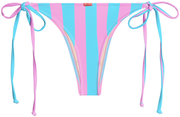 Pink & Blue Stripes Brazilian Thong Bottom image