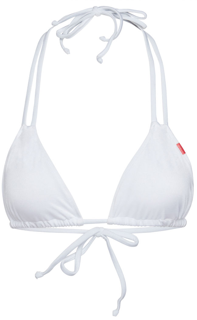 White Double Strap Triangle Bikini Top image