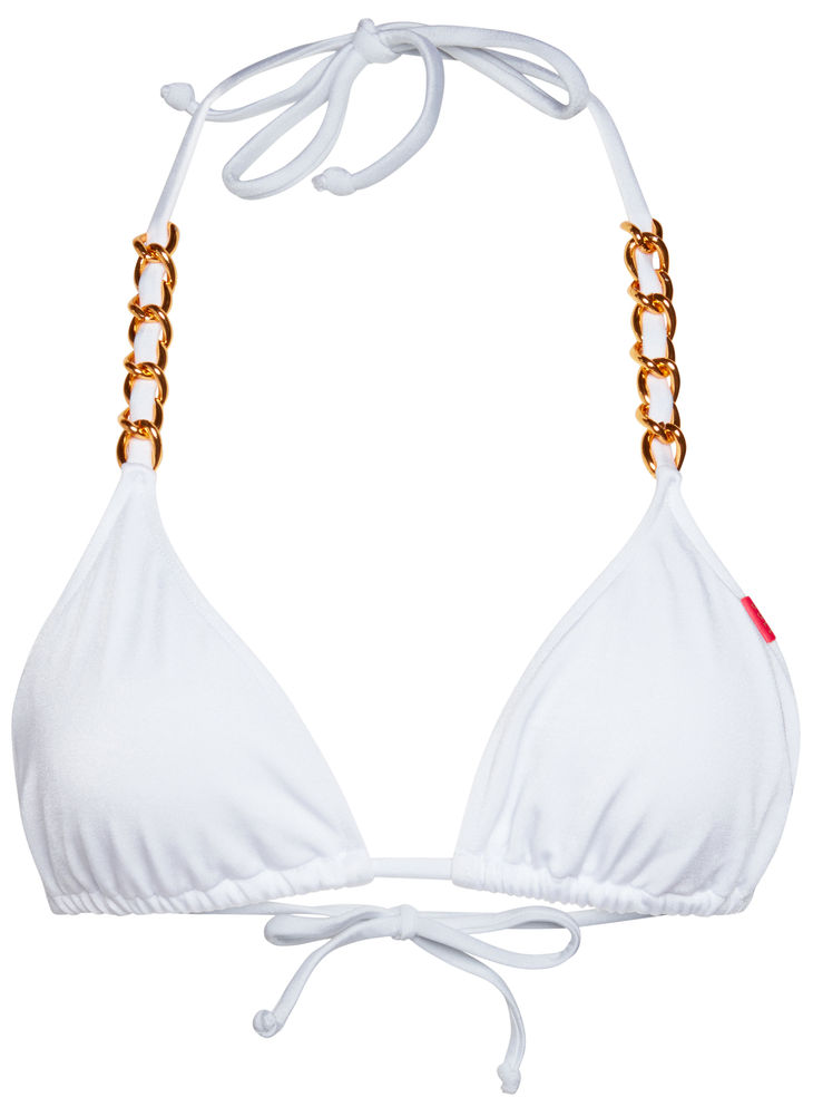 White Triangle Bikini On a Chain Top image