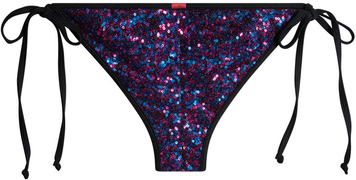 Black & Sapphire Sequin Classic Scrunch Bottoms image