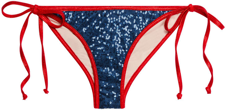 Red Shimmer & Navy Blue Sequin Classic Scrunch Bottom image