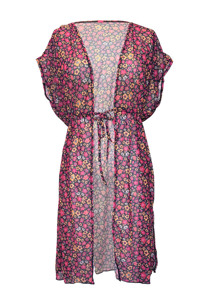 Citrus Blossom Open Mesh Cover Up w/ Drawstring Waist image