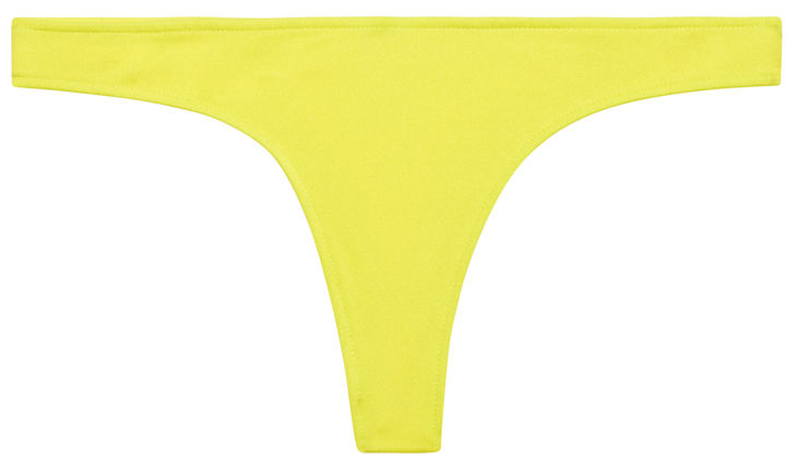 Neon Yellow Banded Brazilian Thong Bottom image
