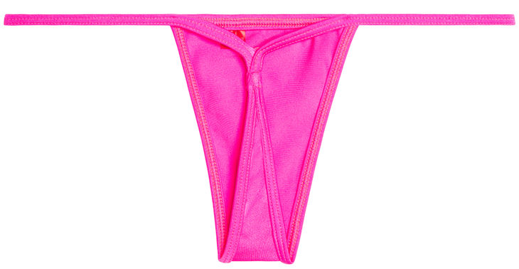 Solid Neon Pink Y-Back Thong image
