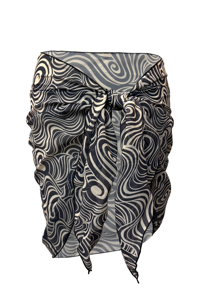 Moonlight Swirl Sheer Chiffon Sarong Cover Up image