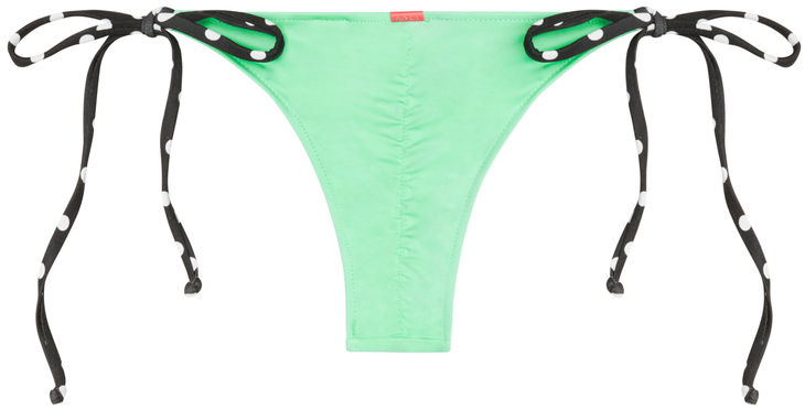 Mint & Black Polka Dot Micro Scrunch Bottom image