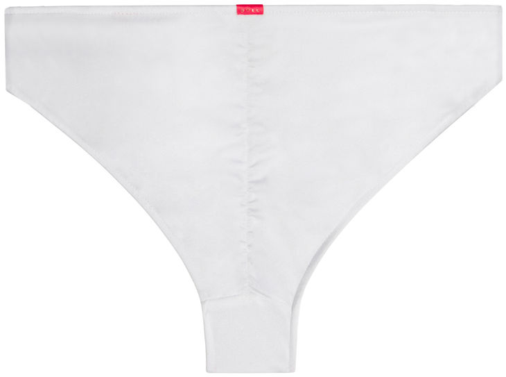 White Full Coverage Mid-Rise Scrunch Banded Bottom image