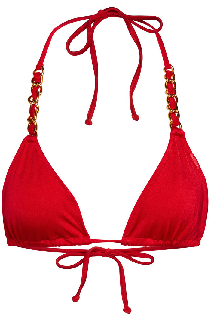 Red Triangle Bikini On a Chain Top image