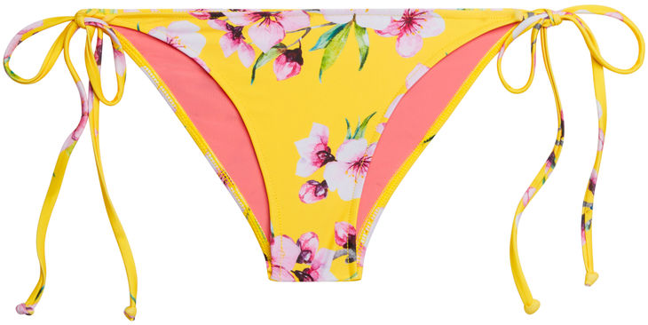 Yellow Cherry Blossom Print Classic Scrunch Bikini Bottoms image