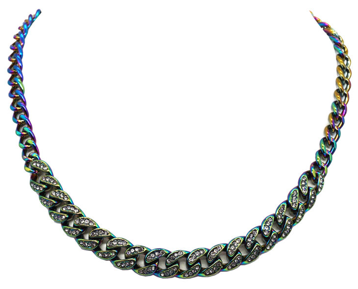 Colorful Metal Curb Link Necklace image