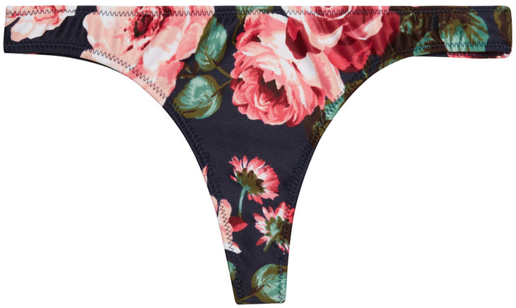Rose Garden Print Brazilian Thong Bikini Bottoms image