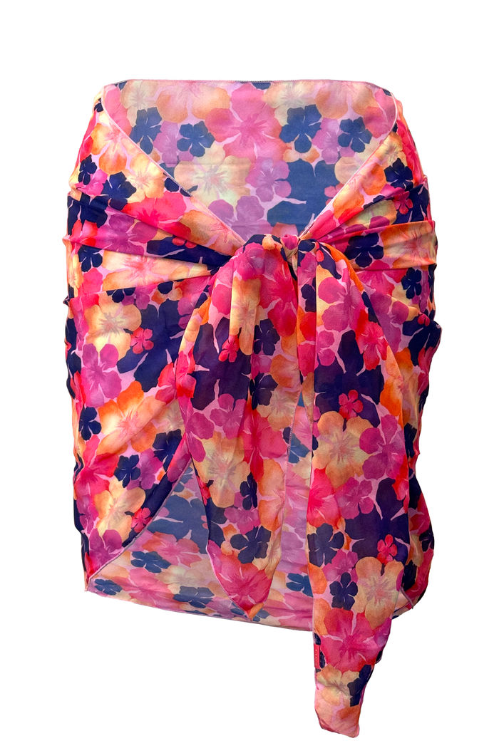 Royal Fuchsia Hawaii Sheer Chiffon Sarong Cover Up image