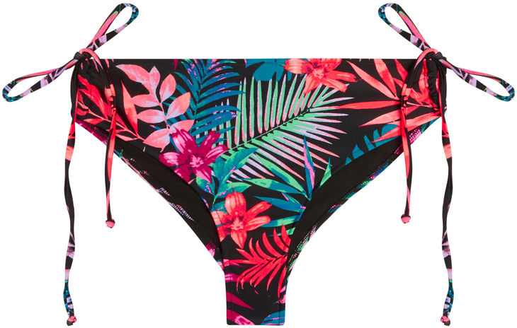 Black Tropical Full Coverage Mid-Rise Scrunch Bottom image