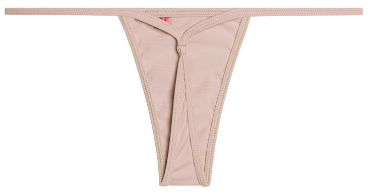 Solid Blush Y-Back Thong Underwear - DOLL