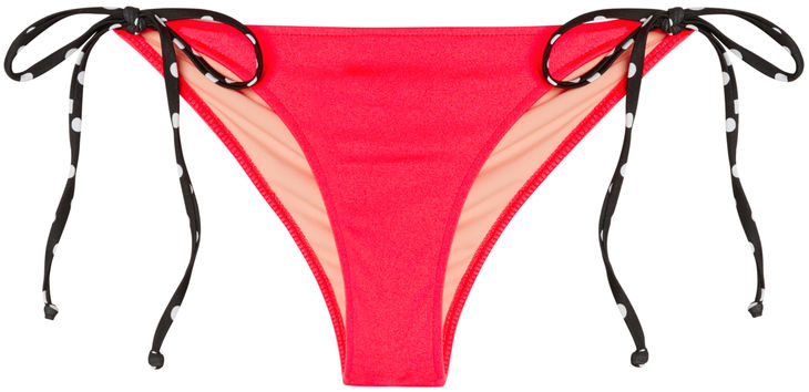 Neon Coral & Black Polka Dot Classic Scrunch Bottom image